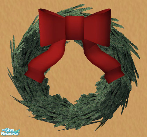 Sims 2 — Pine Wreath by Simaddict99 — requires the Wall Wreath mesh from this set (link also below). Shown with pine/Mesh