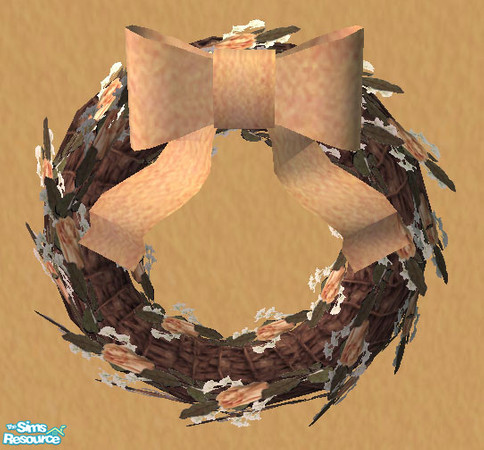 Sims 2 — Champagne Rose Wreath by Simaddict99 — requires the Wall Wreath mesh from this set (link also below). Shown with