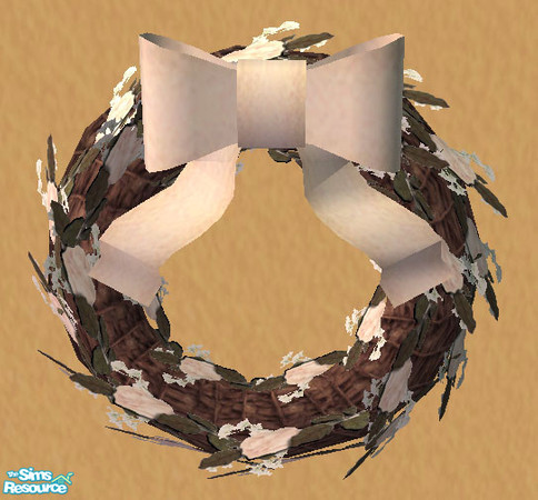 Sims 2 — White Rose Wreath by Simaddict99 — requires the Wall Wreath mesh from this set (link also below). Shown with