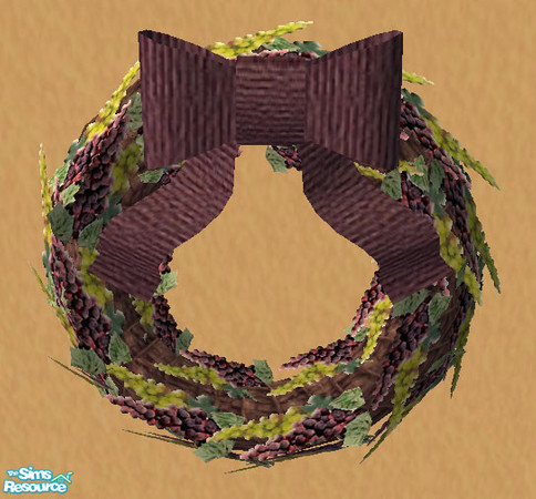 Sims 2 — Autumn Wreath 3 by Simaddict99 — requires the Wall Wreath mesh from this set (link also below). Shown with