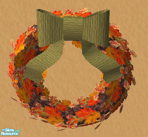 Sims 2 — Autumn Wall Wreath by Simaddict99 — requires the Wall Wreath mesh from this set (link also below). Shown with