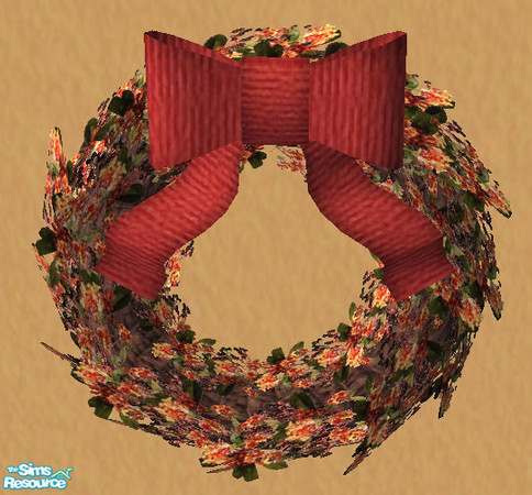 Sims 2 — Christmas Wreath 2 by Simaddict99 — requires the Wall Wreath mesh from this set (link also below). Shown with