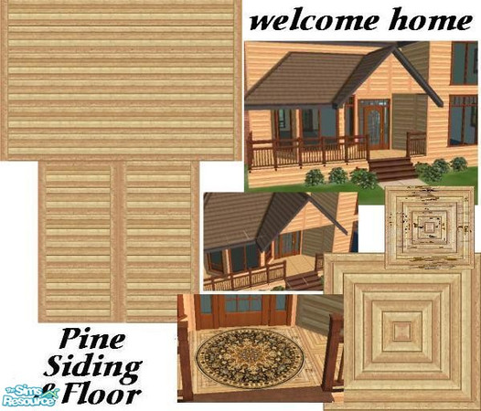Sims 2 — Welcome Home (pine siding & floor) by Lorah — Welcome Home (pine siding & floor) 5 walls, 2 floors all