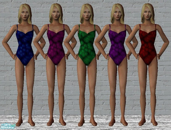 Sims 2 — ColourFlash Swimwear Set AF by Yeliab — A striking new set of swimwear for Adult Females in 5 colours. Part of a