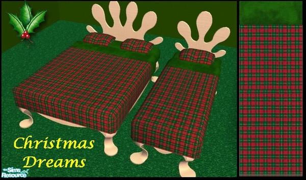 Sims 2 — Christmas Dreams Plaid by galilea — A colorful print to add that special holiday mood to your Sims bedrooms! For