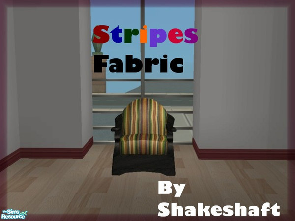 Sims 2 —  Stripes Fabric Armchair by TSR Archive — Part of a 3 piece set of a Sofa, Loveseat and ArmChair in a Luxury