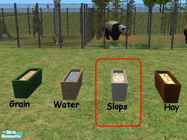 Sims 2 — Zoo Slop Trough by luvs10s — Part of the trough set for your Sim Zoo or Farm. Pig Slops! Animals by suiryuue and