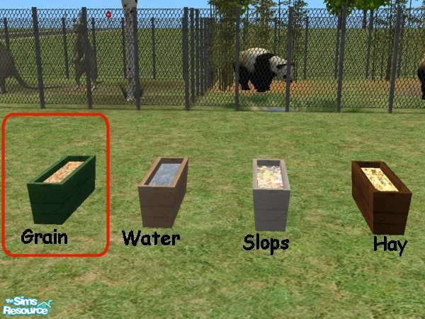 Sims 2 — Zoo Grain Trough by luvs10s — Part of the trough set for your Sim Zoo or Farm. Grain. Animals by suiryuue and