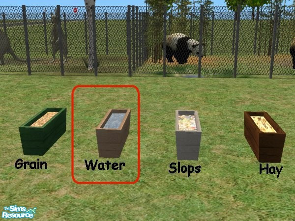 Sims 2 — Zoo Water Trough by luvs10s — Part of the trough set for your Sim Zoo or Farm. Rippled Water. Animals by