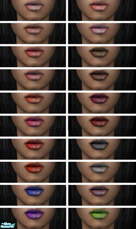 Sims 2 — 20 Kisses by BlackRose91 — A set of 20 beautiful lipsticks that any sim will love.