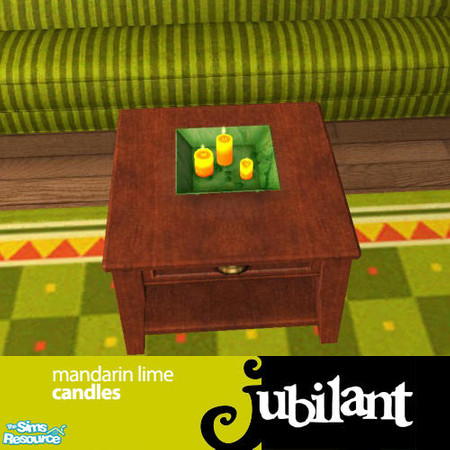 Sims 2 — Mandarin Lime Candles by Jubilant — Mandarin Lime is a bright cheery set made of citrus colors. The candle is