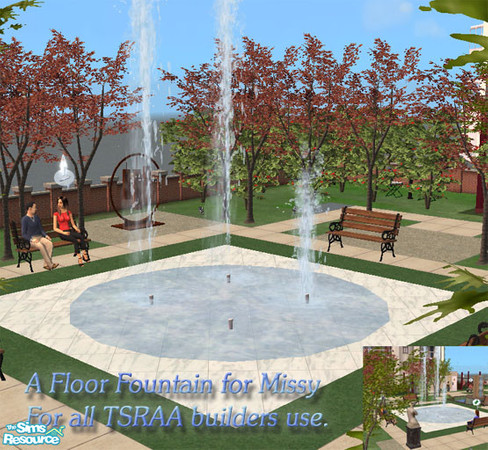 Sims 2 — Fountain for Missy by Gamerg — This is a floor based fountain, it does require Uni, it was made as a request for