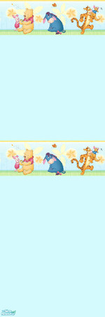 Sims 2 — \'Pooh & Friends\' Walls Collection - Mint by shadow66 — This is one from a set of six plain, pastel walls,