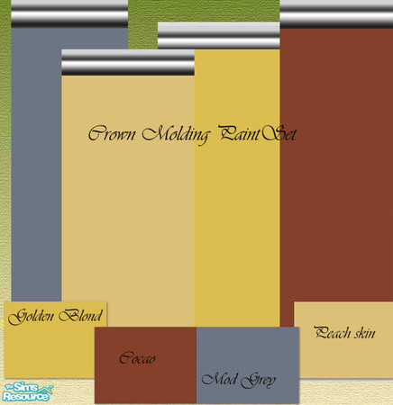 Sims 2 — Accenting Paints The Crown Molding Set  by TearsRain — Paint with crown molding Colors include, Mod Grey, Golden
