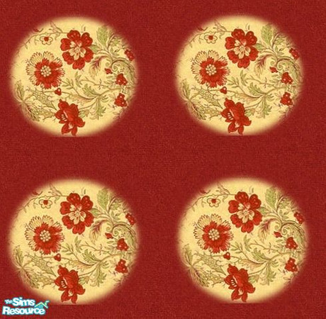 Sims 2 — TC77 Elegant Bedroom- Carpeting-Red Floral by mom_of2boyz — This is a recolor of Shakeshafts St. Albans bedroom.