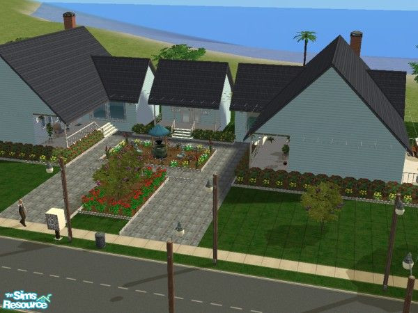 Sims 2 — Sunset Dr. by squeakers — 2 1bedroom duplex, these units share a fully furnished laundry room, each with their