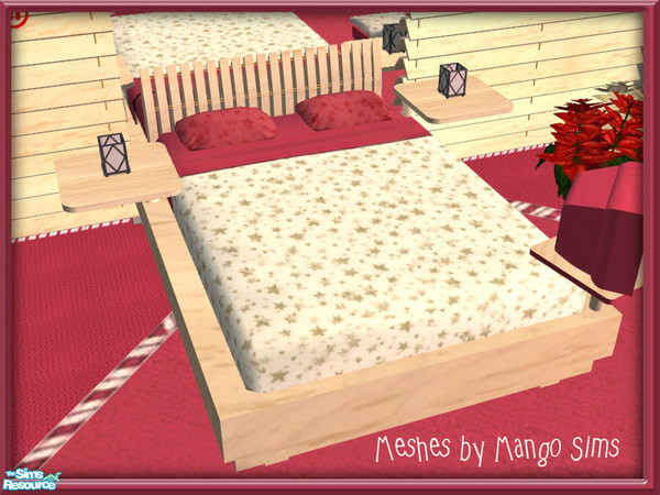 Sims 2 — Hung With Care Side Table 2 by SpringwolfDecor — You'll sleep soundly in this bedroom while waiting for Santa to