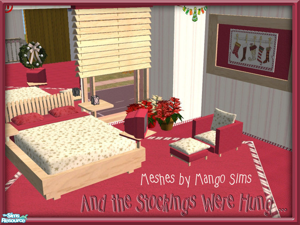 Sims 2 — Hung With Care Bedroom by SpringwolfDecor — You'll sleep soundly in this bedroom while waiting for Santa to