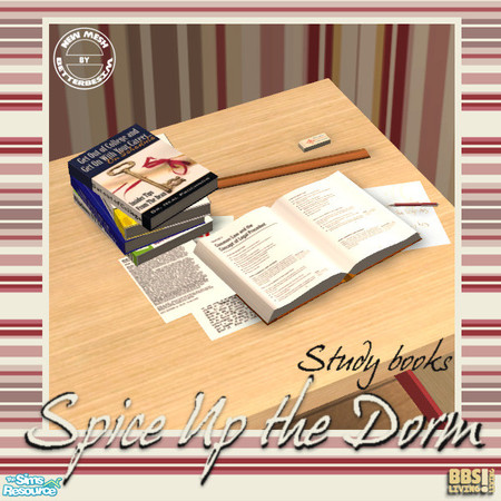 Sims 2 — Spice Up the Dorm,  Studybooks by BetterbeSim — Let them study till they drop. It's all there for your sims to