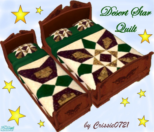 Sims 2 — Desert Star Quilt by Crissie0721 — Keep your Sims warm this winter with this collection of three quilts. Enjoy!