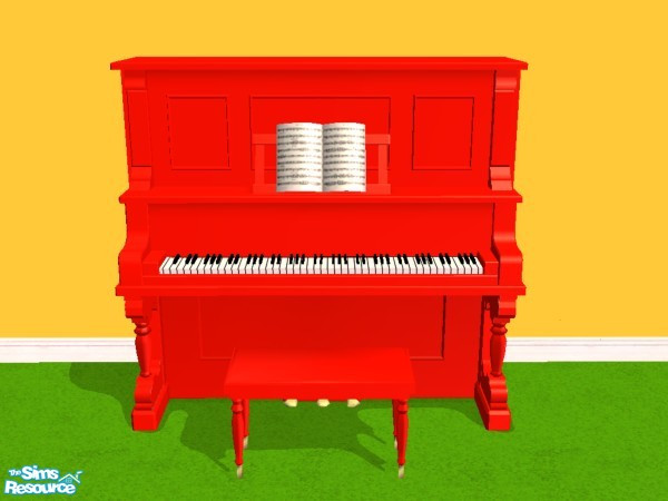 Sims 2 — Red Piano by Riabeest — Recolor of original maxis piano: Simple red and very modern design.