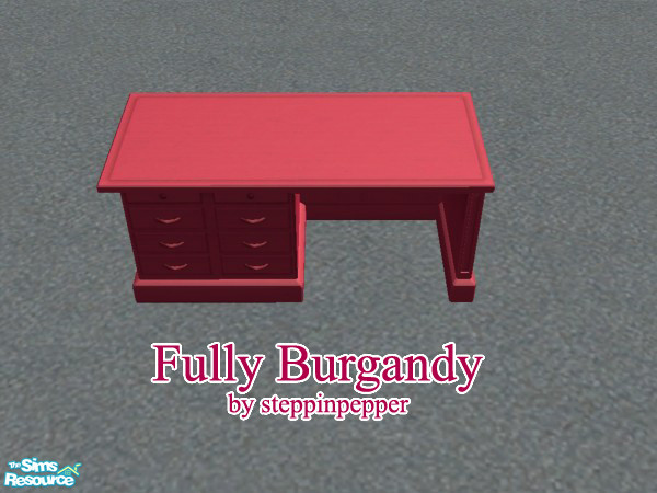 Sims 2 — Fully Burgandy Desk by steppinpepper — Part of Fully Burgandy Dorm Room.