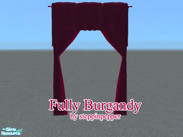 Sims 2 — Fully Burgandy Curtains by steppinpepper — Part of Fully Burgandy Dorm Room.
