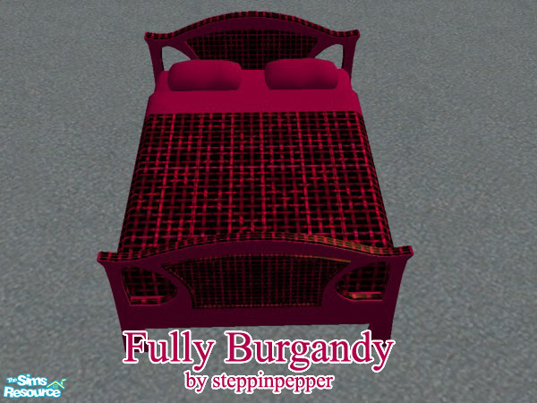 Sims 2 — Fully Burgandy Bed by steppinpepper — Part of Fully Burgandy Dorm Room.