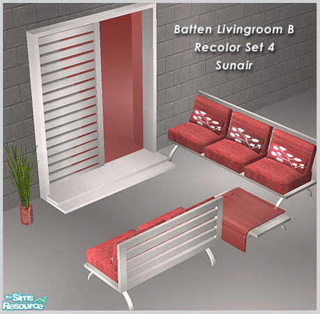 Sims 2 — Batten Livingroom B - Recolor set 4 by Sunair — Batten Livingroom B - Recolor set 4 (silver)