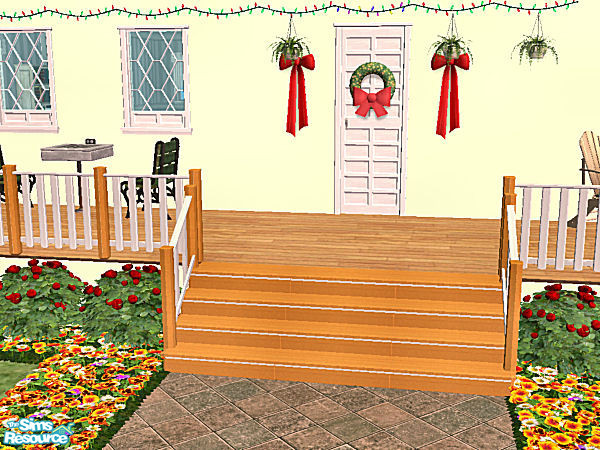Sims 2 — Country Stairs in maple - white wood by chrissy6930 — Recolor of my country stairs mesh in maple and white wood.