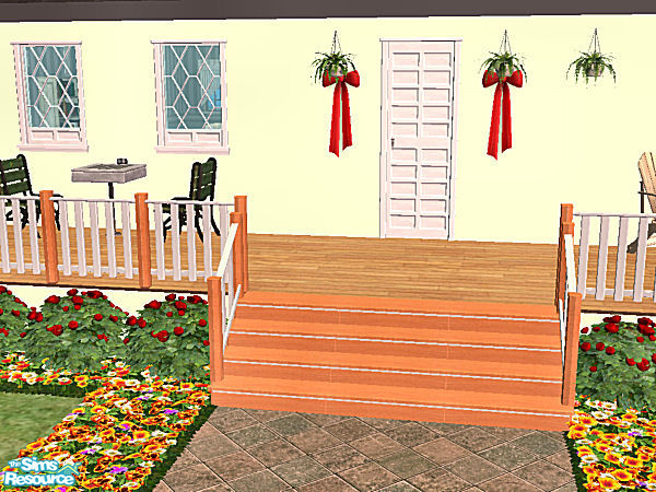 Sims 2 — Country Stairs in jequitiba - white wood by chrissy6930 — Recolor of my country stairs mesh in jequitiba and