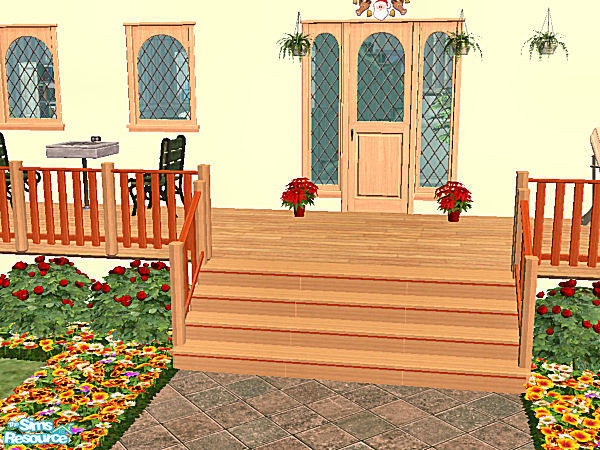 Sims 2 — Country Stairs in light wood - rosewood by chrissy6930 — Recolor of my country stairs mesh in light wood and