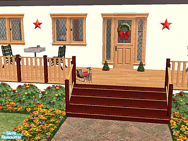 Sims 2 — Country Stairs dark wood - light wood by chrissy6930 — Recolor of my country stairs mesh in dark wood and light
