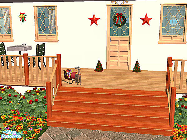 Sims 2 — Country Stairs in rosewood - light wood by chrissy6930 — Recolor of my country stairs mesh in rosewood and light