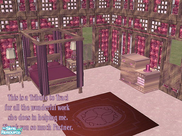 Sims 2 — Tribute Bedroom by SpringwolfDecor — In Tribute to Traci - Who has taught me so much about recoloring! Thanks to