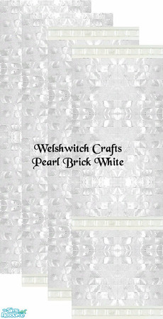 Sims 2 — Pearl Brick White Wall Set by WelshWitch — Mother of Pearl effect brick walls. 