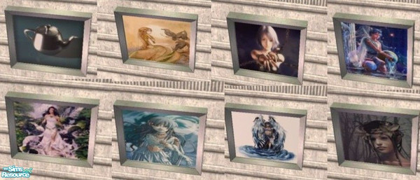 Sims 2 — Ladies Set 3 by MinnieMinPin — This set has 7 prints. Found under the Handle and Spout painting. 1 tiled.