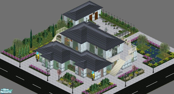 Sims 1 — The Nautilus by Degera — The Nautilus is a gorgeous collection of shops, Downtown. The second floor is a bar and