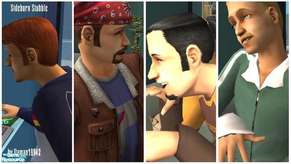 Sims 2 — Sideburn Stubble by daman19942 — For the convenience and realism of the game, I've created the typical Maxis