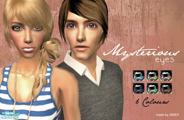 Sims 2 — Mysterious Eyes by 06bek — A small set of 6 vivid, crystal clear eyes. Blue, Greens, Browns and Grey available.
