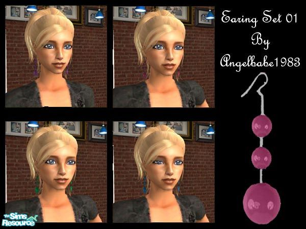 Sims 2 — Earing Collection 01 by Angelbabe1983 — Here is my first earings upload. Comes in 4 colours. Enjoy!