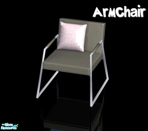 Sims 2 — Modern Splendor Living ArmChair by Angela — Modern Livingroom in Grey, white and Pink. Set contains: Sofa,