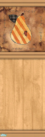 Sims 2 — Country Sampler Pear Wall by SpringwolfDecor — A Little bit of the country for your kitchen! Featuring fruits