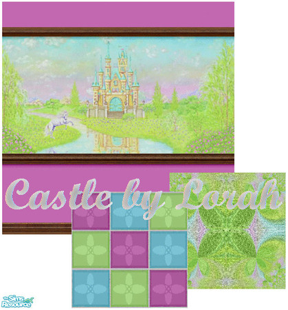 Sims 2 — Castle by Lorah by Lorah — A set done in pinks, blues and greens for your little girl. She\'ll feel like a