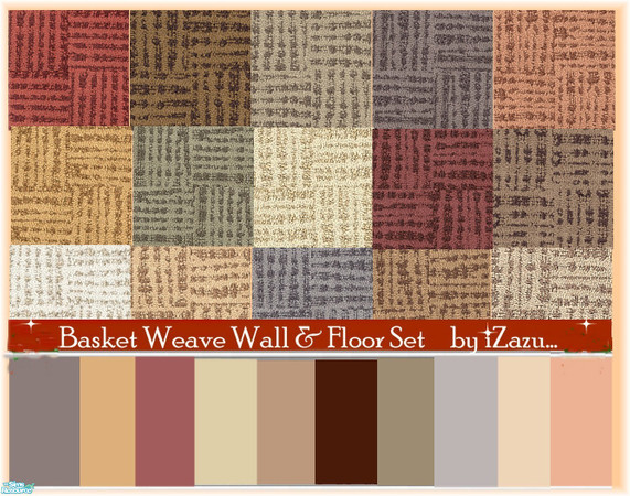 Sims 2 — Basket Weave Wall & Floor Set by iZazu — Basket Weave Wall and Floor Set is ready for use. Enjoy! iZazu...
