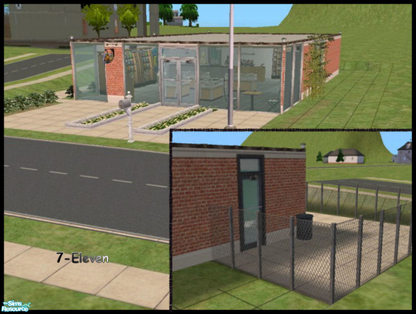 Sims 2 — 7-Eleven by AllimacO — This is your local drugstore. You can get food, magazines, games and electronics here, as