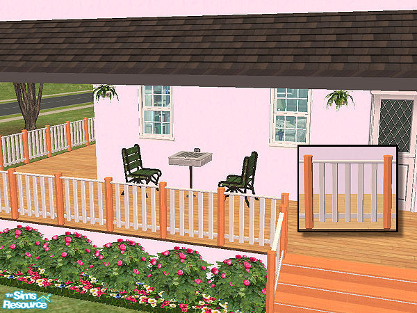 Sims 2 — Country Fence in jequitiba - white wood by chrissy6930 — Country fence with posts in jequitiba and railing in