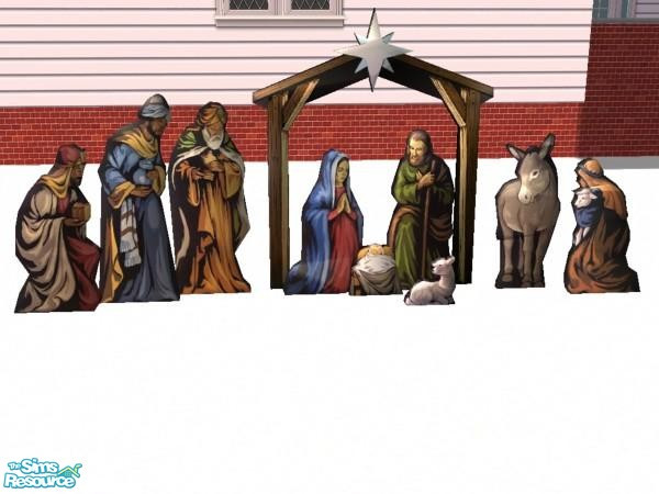 Sims 2 — Cutout Xmas Nativity Yard Decor by Suiryuue — Help your Sims decorate their homes and yards for the holiday