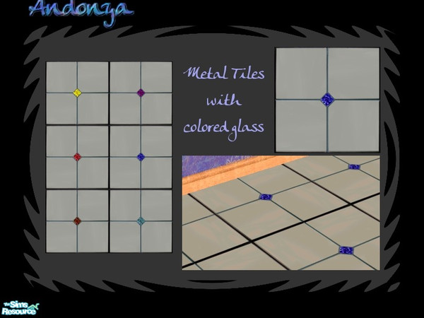 Sims 2 — Metal Tiles with colored glass by Andonya — by Andonya.