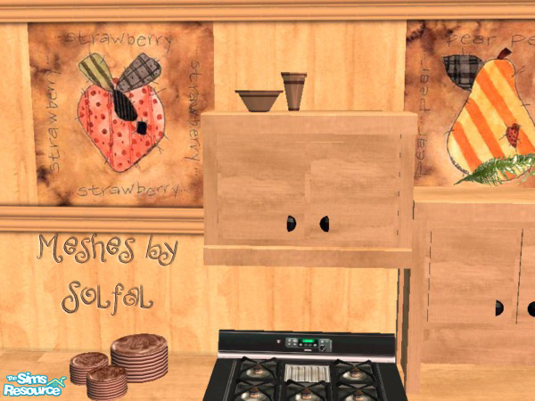 Sims 2 — Country Sampler Wall Cabinet Deco by SpringwolfDecor — A Little bit of the country for your kitchen! Featuring